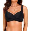 image:imageWomen Underwire Bikini Top  2025 Push Up Swimsuit Tops Padded Bra Bathing SuitSolid Black