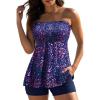 image:imageYonique Bandeau Tankini with Shorts  Strapless Two Piece Swimsuit with Pockets Flowy Bathing Suit 2026 SwimwearStarry Sky
