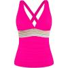 image:imageYonique Womens Halter Tankini Top V Neck Swim Top Tummy Control Bathing SuitHot Pink