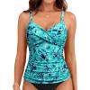 image:imageYonique Womens Tankini Top Swimwear Twist V Neck Swimsuits Tummy Control Bathing Suits Top OnlyGreen Paisley