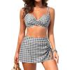 image:imageYonique Womens Underwire Bikini with Swim Skirt  2026 Tummy Control Two Piece Bathing Suit High Waisted Push Up SwimwearPlaid