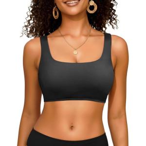 image:imageWomen Sport Bra Swimsuit Top  Swim Bra Bikini Top Only Scoop Neck Bathing Top 2025 SwimwearUnderwire Black