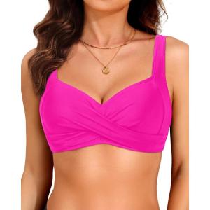 image:imageWomen Underwire Bikini Top  2025 Push Up Swimsuit Tops Padded Bra Bathing SuitPink