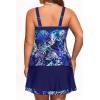 image:imageYonique Plus Size Tankini Swimsuit with Skirt  Two Piece Tummy Control Bathing Suit with Pockets 2026 Swimwear Blue Leaves 14W