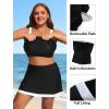 image:imageYonique Plus Size Tankini Swimsuit with Skirt  Two Piece Tummy Control Bathing Suit with Pockets 2026 SwimwearBlack and White