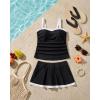 image:imageYonique Plus Size Tankini Swimsuit with Skirt  Two Piece Tummy Control Bathing Suit with Pockets 2026 SwimwearBlack and White