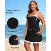 image:imageYonique Plus Size Tankini Swimsuit with Skirt  Two Piece Tummy Control Bathing Suit with Pockets 2026 SwimwearBlack and White