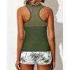 image:imageYonique Tankini Swimsuits for Women with Shorts Athletic Two Piece Bathing Suits Racerback Tank Tops SwimwearGreen Palm Tree