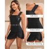 image:imageYonique Tankini with Skirt  Two Piece Swimsuit Tummy Control Bathing Suit Ruffle Swimwear 2026Black