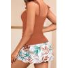 image:imageYonique Tankini with Skirt  Two Piece Swimsuit Tummy Control Bathing Suit Ruffle Swimwear 2026Brown and Flower