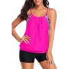 image:imageYonique Two Piece Tankini Bathing Suits TBack Blouson Swim Tops with Boy Shorts Women Swimsuits Sporty Swimwear Hot Pink M