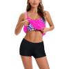 image:imageYonique Two Piece Tankini Bathing Suits TBack Blouson Swim Tops with Boy Shorts Women Swimsuits Sporty Swimwear Hot Pink M