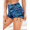 image:imageYonique Women Swim Shorts High Waisted Swimsuit Shorts Tummy Control Bathing Suit Bottom Plus Size BoyshortsBlue Leaves