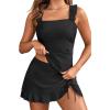 image:imageYonique Tankini with Skirt  Two Piece Swimsuit Tummy Control Bathing Suit Ruffle Swimwear 2026Black