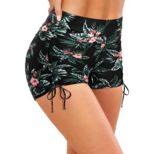 image:imageYonique Women Swim Shorts High Waisted Swimsuit Shorts Tummy Control Bathing Suit Bottom Plus Size BoyshortsTeal Floral