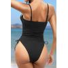 image:imageYonique Women Strapless One Piece Swimsuit Tummy Control Bandeau Bathing Suit Cheeky SwimwearBlack Shell