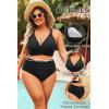 image:imageYonique Womens Plus Size Bikini High Waisted Swimsuits Two Piece Bathing Suits Tummy Control SwimwearDouble Straps Black
