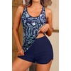 image:imageYonique 2 Piece Tankini Swimsuits for Women with Boy Shorts Athletic Swim Tank Top Bathing SuitsBlue Floral
