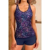 image:imageYonique 2 Piece Tankini Swimsuits for Women with Boy Shorts Athletic Swim Tank Top Bathing SuitsStarry Sky