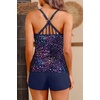 image:imageYonique 2 Piece Tankini Swimsuits for Women with Boy Shorts Athletic Swim Tank Top Bathing SuitsStarry Sky