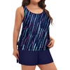 image:imageYonique Plus Size Tankini Swimsuits for Women Blouson Tankini Tops with Swim Shorts Two Piece Bathing SuitsNavy Meteor