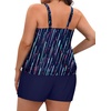 image:imageYonique Plus Size Tankini Swimsuits for Women Blouson Tankini Tops with Swim Shorts Two Piece Bathing SuitsNavy Meteor