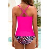 image:imageYonique Tankini Swimsuits for Women Tummy Control Bathing Suits Two Piece Tankini Tops with Bikini Bottoms Twist SwimwearColorful Leopard