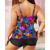 image:imageYonique Womens Plus Size Tankini Swimsuits with Shorts Two Piece Bathing Suits Ruffle Swimsuits Tummy Control SwimwearColorful Leaves