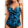 image:imageWomens Underwire Tankini Top Only  Push Up Swimsuit Top with Bra Support Tummy Control Bathing Suit Top No Bottom 2025Blue Leaves