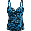 image:imageWomens Underwire Tankini Top Only  Push Up Swimsuit Top with Bra Support Tummy Control Bathing Suit Top No Bottom 2025Blue Leaves