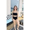 image:imageYonique Bandeau Bikini Strapless Swimsuit  Two Piece High Waisted Bathing Suits