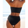 image:imageYonique Bandeau Bikini Strapless Swimsuit  Two Piece High Waisted Bathing Suits