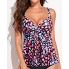 image:imageWomens Underwire Tankini Top Only Twist V Neck Swimsuit Top Flowy Bathing Suit Top No Bottom 2025Colorful Leopard