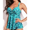 image:imageWomens Underwire Tankini Top Only Twist V Neck Swimsuit Top Flowy Bathing Suit Top No Bottom 2025Green Paisley