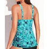 image:imageWomens Underwire Tankini Top Only Twist V Neck Swimsuit Top Flowy Bathing Suit Top No Bottom 2025Green Paisley