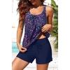 image:imageYonique Blouson Tankini Swimsuits for Women 2 Piece Bathing Suits Tops with Boyshorts Modest Loose Fit SwimwearStarry Sky