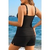 image:imageYonique Women Plus Size Tankini with Shorts  Two Piece Bathing Suit with Pockets Tummy Control Twist Front SwimsuitBlack
