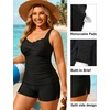 image:imageYonique Women Plus Size Tankini with Shorts  Two Piece Bathing Suit with Pockets Tummy Control Twist Front SwimsuitBlack