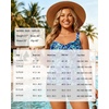 image:imageYonique Women Plus Size Tankini with Shorts  Two Piece Bathing Suit with Pockets Tummy Control Twist Front SwimsuitLeaves and Black