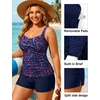 image:imageYonique Women Plus Size Tankini with Shorts  Two Piece Bathing Suit with Pockets Tummy Control Twist Front SwimsuitStarry Sky
