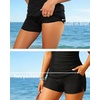 image:imageYonique Women Plus Size Tankini with Shorts  Two Piece Bathing Suit with Pockets Tummy Control Twist Front SwimsuitTeal Flower