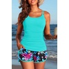 image:imageYonique Women Tankini Swimsuit with Shorts  Two Piece Tummy Control Bathing Suit with Pockets 2026 SwimwearAqua Colorful Floral