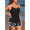 image:imageYonique Women Tankini Swimsuit with Shorts  Two Piece Tummy Control Bathing Suit with Pockets 2026 SwimwearBlack Flower