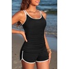 image:imageYonique Women Tankini Swimsuit with Shorts  Two Piece Tummy Control Bathing Suit with Pockets 2026 SwimwearBlack and White