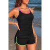 image:imageYonique Women Tankini Swimsuit with Shorts  Two Piece Tummy Control Bathing Suit with Pockets 2026 SwimwearColorful Black