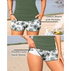 image:imageYonique Women Tankini Swimsuit with Shorts  Two Piece Tummy Control Bathing Suit with Pockets 2026 SwimwearGreen Palm Tree