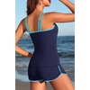 image:imageYonique Women Tankini Swimsuit with Shorts  Two Piece Tummy Control Bathing Suit with Pockets 2026 SwimwearNavy Color Block