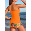 image:imageYonique Women Tankini Swimsuit with Shorts  Two Piece Tummy Control Bathing Suit with Pockets 2026 SwimwearOrange Flowers