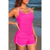 image:imageYonique Women Tankini Swimsuit with Shorts  Two Piece Tummy Control Bathing Suit with Pockets 2026 SwimwearPink