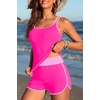 image:imageYonique Women Tankini Swimsuit with Shorts  Two Piece Tummy Control Bathing Suit with Pockets 2026 SwimwearPink